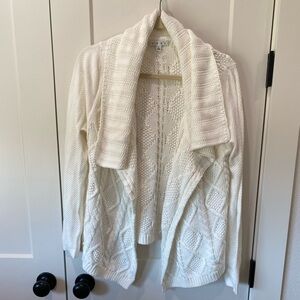 Cabi white cable knit cardigan